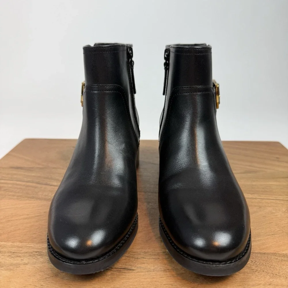 New Womens Cole Haan Thayer Buckle Ankle Black Boots Shoes Size 6 B‎